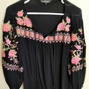Black and Floral Blouse